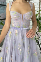 Elegantes vestidos de fiesta de tul sin mangas, corte A, hasta los tobillos 