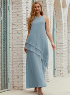 Vestidos de gasa largos de talla grande para madre de la novia, vestido formal de dama de honor para graduación SY28019 