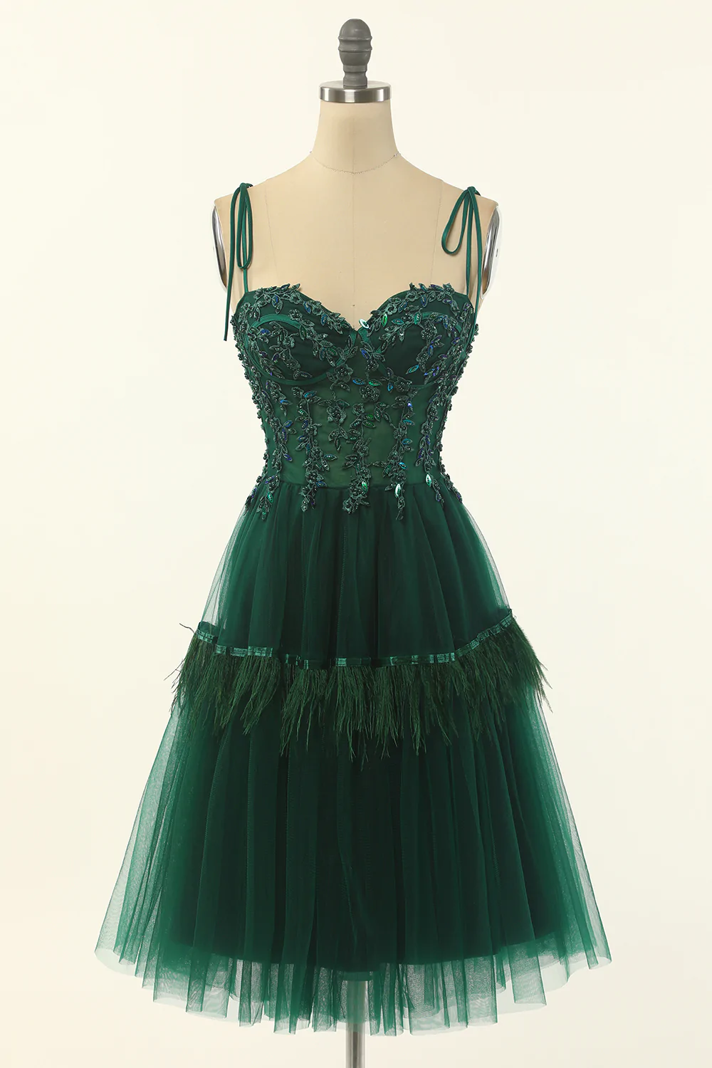A-Linie Grüner Tüll Über Knie Länge Homecoming Kleid,Partykleid Y1703