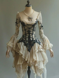 Vestido corto de gasa con encaje retro para fiesta de graduación Y7916