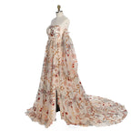 Floral Off Shoulder Embroidery Lace Dress Maternity Dresses for Photo Shoot Side Slit Pregnancy Shooting Dress Sunnderly SY230320