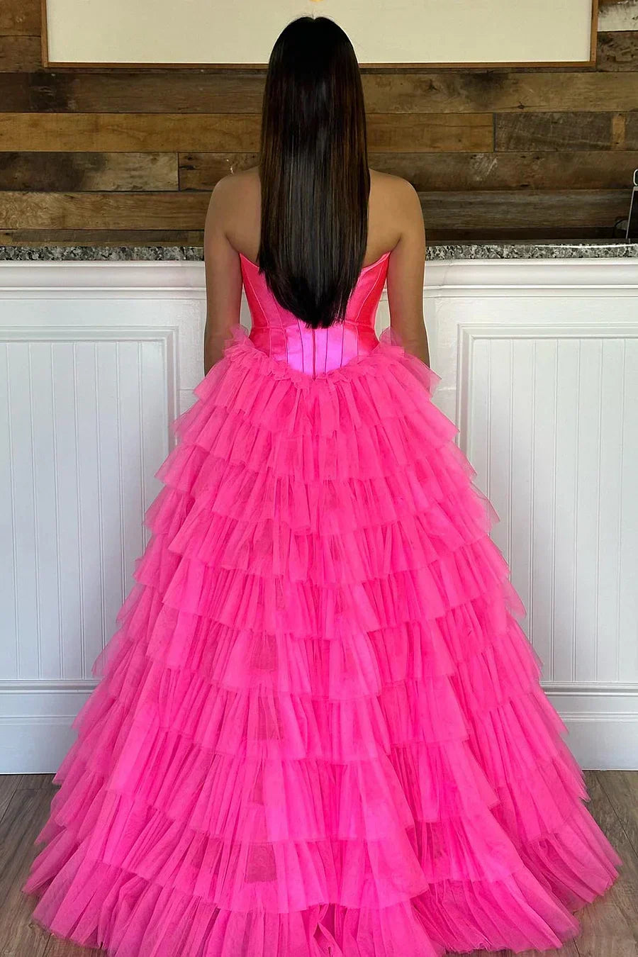 Harmony |A-Linien-Ballkleid aus Tüll mit Herzausschnitt und Schlitz