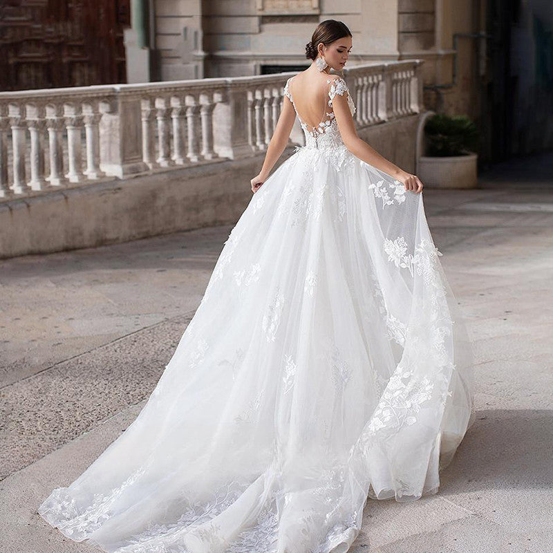 Luxury Wedding Dress 2023 Short Sleeve Applique Sleeveless Mermaid Bridal Gownes Removable Women's Elegant Lace Wedding Dress De-payinti