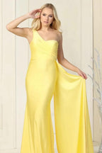 Elegantes Meerjungfrau-Abendkleid mit einer Schulter und Rüschen