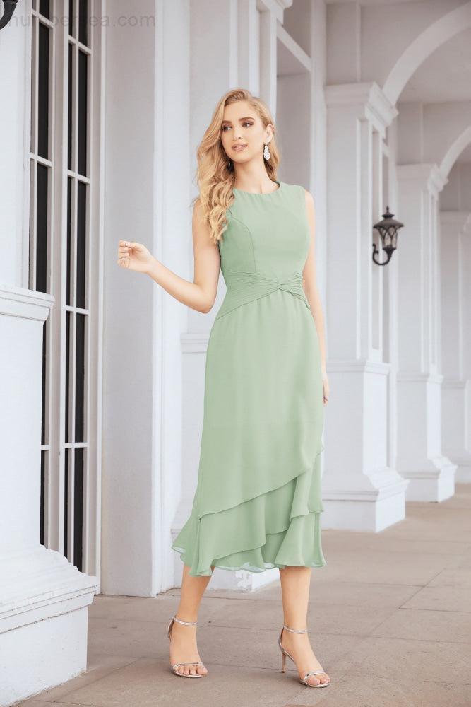 Vestido formal de fiesta Sunnderly de dos piezas, corte A, para madre de la novia, SY28072 