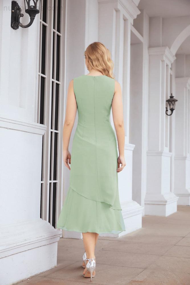 Vestido formal de fiesta Sunnderly de dos piezas, corte A, para madre de la novia, SY28072 