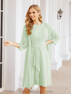 Vestidos de madre de la novia Sunnderly, vestido de fiesta, vestido plisado informal SY28065 