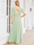 Vestidos de dama de honor Sunnderly con capa, vestido formal de fiesta con espalda descubierta para madre de la novia SY28058 