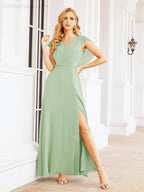 Vestidos de dama de honor Sunnderly con capa, vestido formal de fiesta con espalda descubierta para madre de la novia SY28058 
