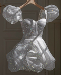 Glitzerndes weißes Homecoming-Kleid, Retro-weißes Outfit-Kleid zum 22. Geburtstag Y4081