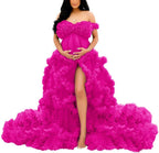 Tüllkleid für Schwangerschafts-Fotoshooting, bauschige Rüschen, Illusion, Braut-Dessous, Badekleid SY055 