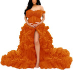 Tüllkleid für Schwangerschafts-Fotoshooting, bauschige Rüschen, Illusion, Braut-Dessous, Badekleid SY055 