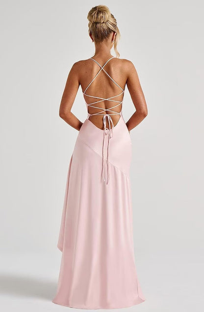 Satin Ruffles Prom Dresses for Teens Hi-Low Aline Cocktail Dresses for Women QA204