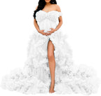 Tüllkleid für Schwangerschafts-Fotoshooting, bauschige Rüschen, Illusion, Braut-Dessous, Badekleid SY055 