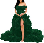 Tüllkleid für Schwangerschafts-Fotoshooting, bauschige Rüschen, Illusion, Braut-Dessous, Badekleid SY055 
