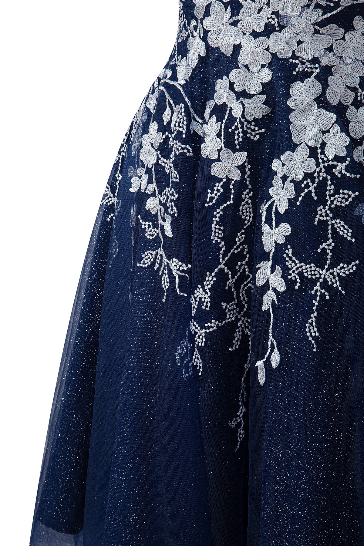 Bella | Vestido corto de fiesta Aline de tul brillante con apliques