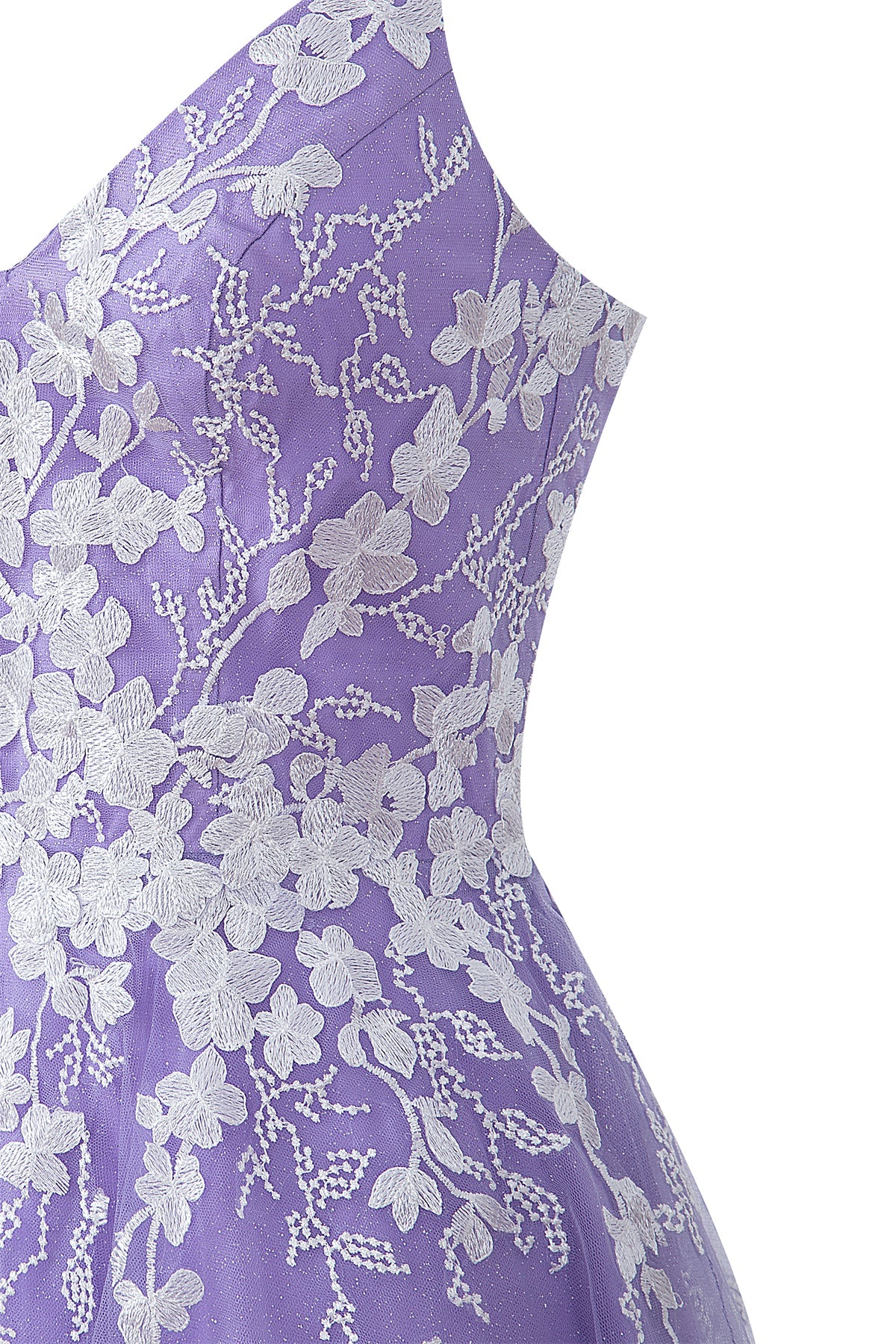 Bella | Vestido corto de fiesta Aline de tul brillante con apliques