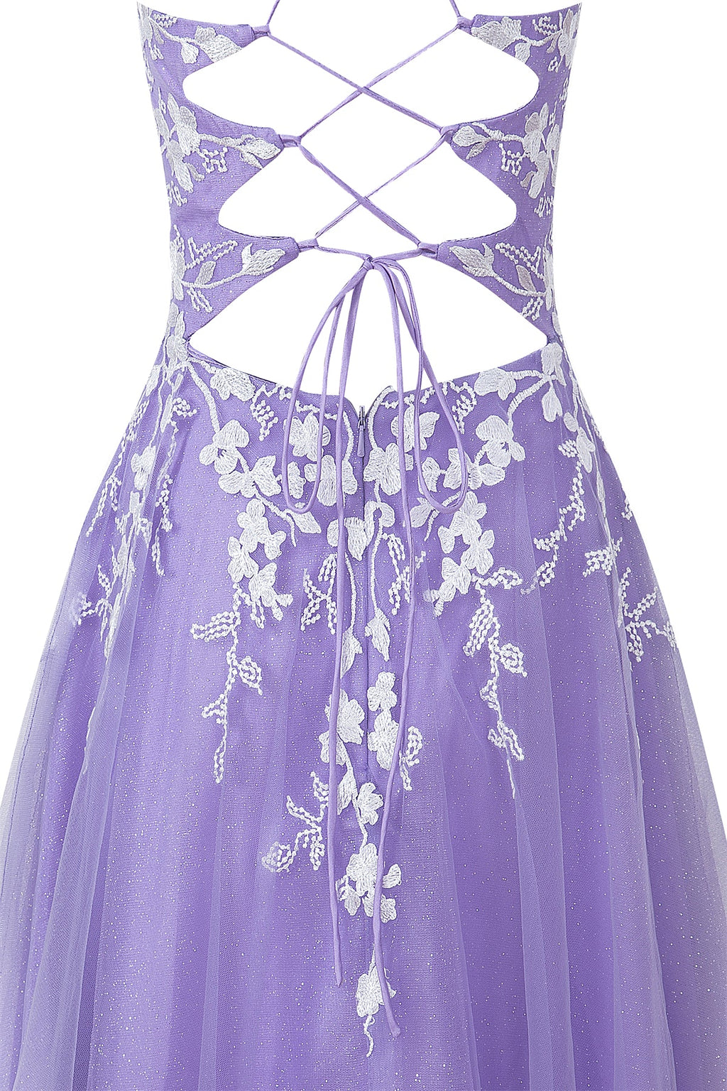 Bella | Vestido corto de fiesta Aline de tul brillante con apliques