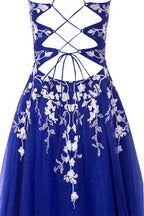 Bella | Vestido corto de fiesta Aline de tul brillante con apliques