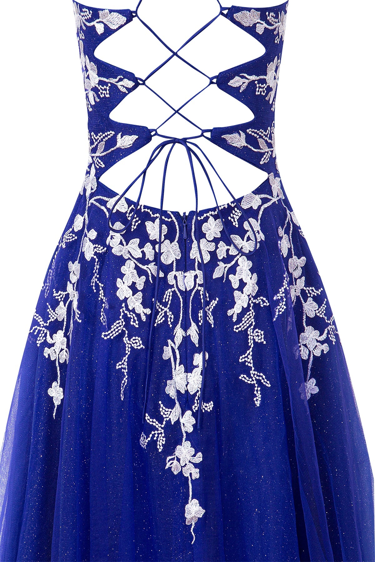 Bella | Vestido corto de fiesta Aline de tul brillante con apliques