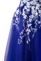 Bella | Vestido corto de fiesta Aline de tul brillante con apliques