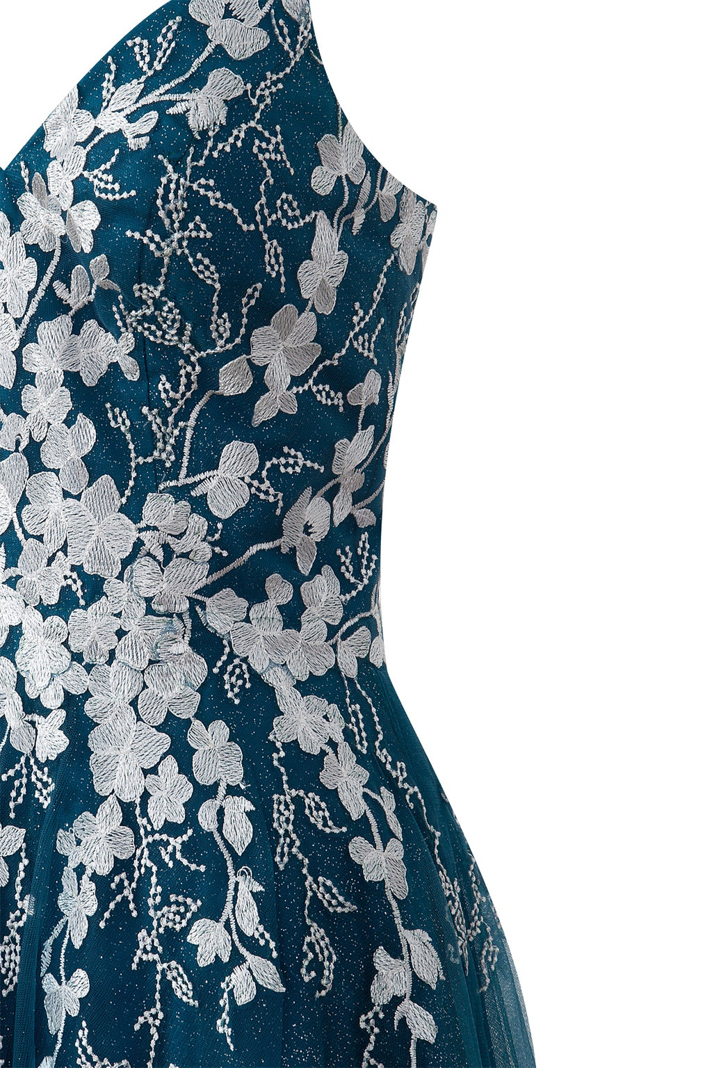 Bella | Vestido corto de fiesta Aline de tul brillante con apliques