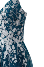 Bella | Vestido corto de fiesta Aline de tul brillante con apliques