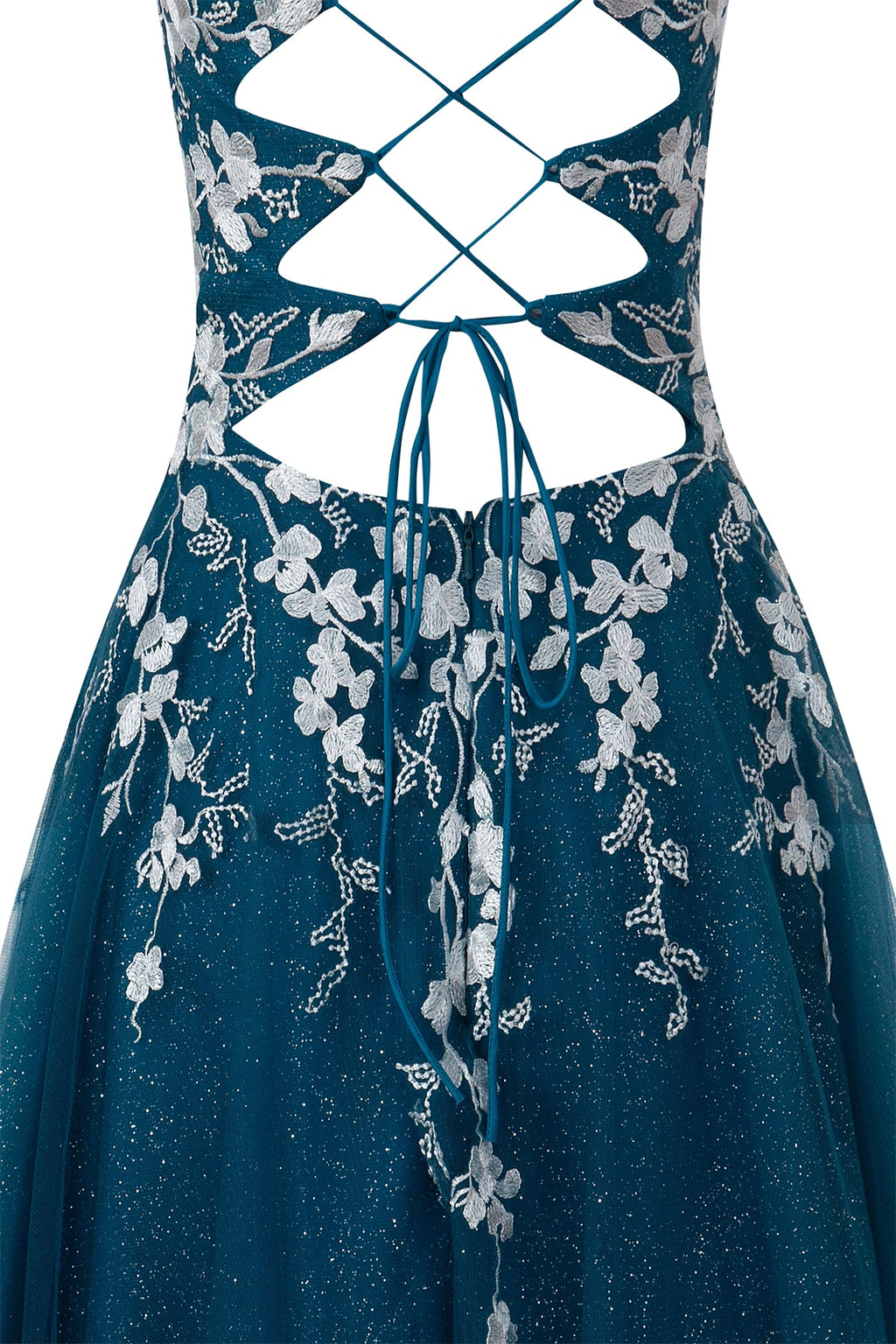 Bella | Vestido corto de fiesta Aline de tul brillante con apliques