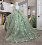 Damen Spaghetti Quinceanera Ballkleid Spitzenapplikation für Sweet 15 16 Kleider Y3038