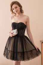 Rowena | Trägerloses A-Linien-Heimkehrkleid aus Tüll