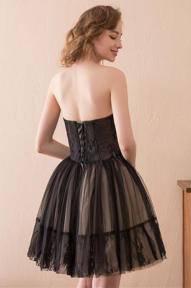 Rowena | Trägerloses A-Linien-Heimkehrkleid aus Tüll