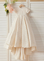 A-Linie Spitze Sweep Zug Elfenbein Kleid (010146744) 