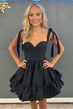 Vestido corto de fiesta con volantes y corsé verde con tirantes finos Y2724