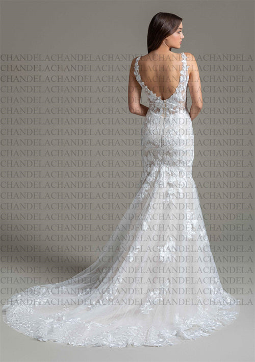 Charming Trumpet Wedding Dresses Sleeveless Scoop Pleat Appliques Bridal Gown Vestido De Casamento Customised For Women-payinti