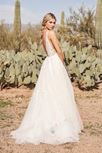 Pastrol Wedding Dresses V-neck Backless Tulle For Women 2023 Bride A-LINE Appliques Vestidos De Novia Made To Order-payinti