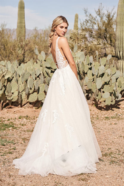 Pastrol Wedding Dresses V-neck Backless Tulle For Women 2023 Bride A-LINE Appliques Vestidos De Novia Made To Order-payinti