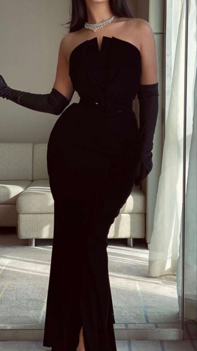 Sexy Schwarzes Meerjungfrau-Ballkleid Schwarzes Abendkleid Y4556