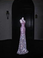 Gorgeous Pink V Neck Sequins Long Prom Dress Evening Dress Y8688