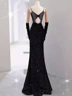 Vestido de fiesta largo de sirena, recién llegado, vestido de noche sexy con abertura Y6660