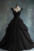 Elegante vestido de quinceañera de tul azul con encaje y corte en A, estilo formal, Y7797
