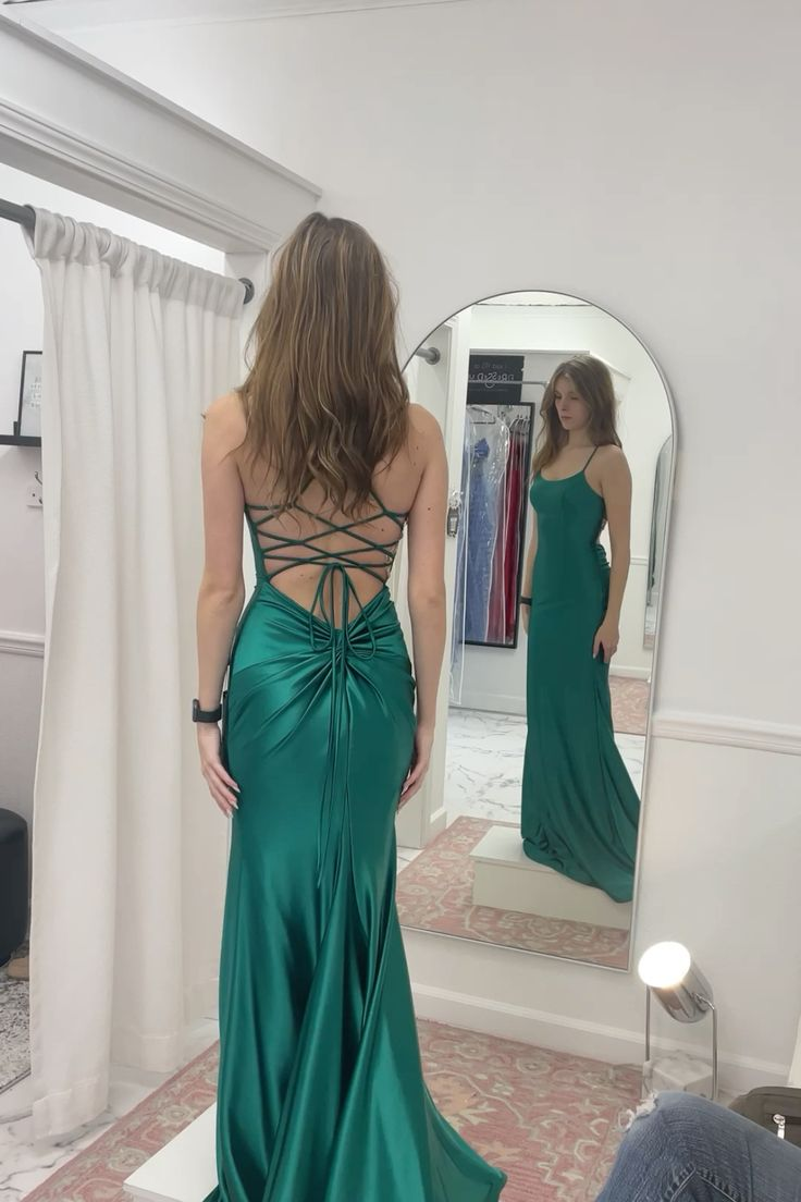 Vestido de fiesta elegante de sirena verde Vestido de noche verde Y7358