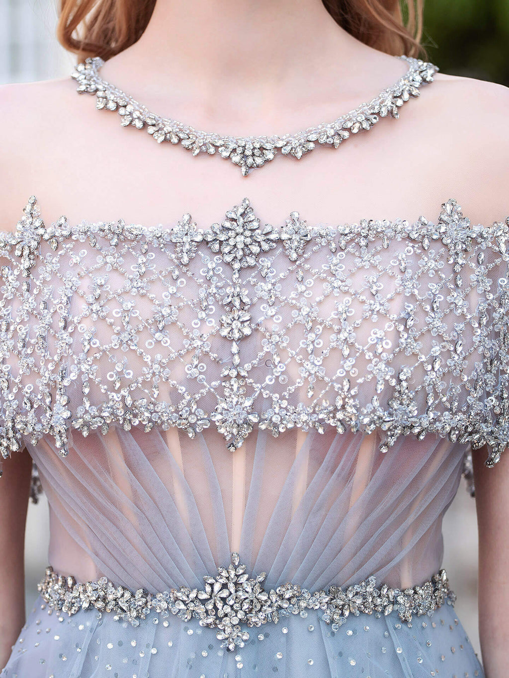 Vestidos de noche formales de lujo con cuentas de tul de corte A, de moda, mangas cortas, hasta el suelo, para fiesta 