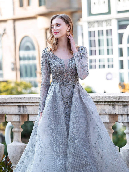 Mermaid / Trumpet Fashion Formal Evening Dresses Long Sleeve Floor Length Prom Dresses