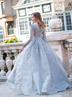 Vestidos de noche formales de moda de sirena/trompeta Vestidos de fiesta de manga larga hasta el suelo 