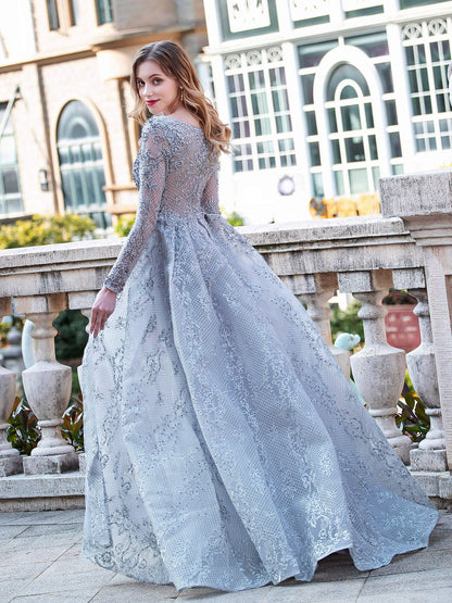 Mermaid / Trumpet Fashion Formal Evening Dresses Long Sleeve Floor Length Prom Dresses