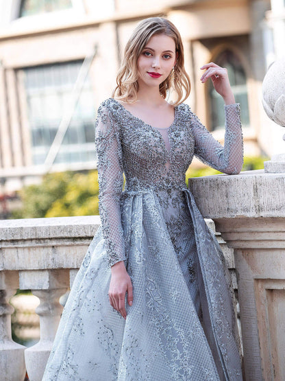 Mermaid / Trumpet Fashion Formal Evening Dresses Long Sleeve Floor Length Prom Dresses