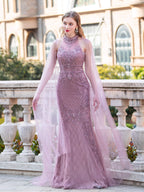 Vestidos de noche formales de lujo de corte sirena/trompeta, sin mangas, hasta el suelo, para fiesta de graduación 