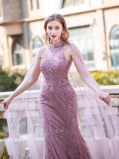 Mermaid / Trumpet Luxurious Formal Evening Dresses Sleeveless Floor Length Prom Dresses