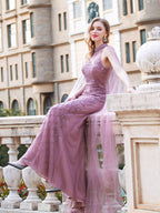 Vestidos de noche formales de lujo de corte sirena/trompeta, sin mangas, hasta el suelo, para fiesta de graduación 