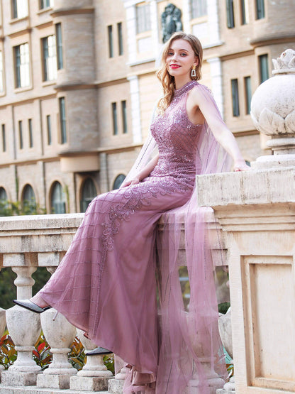 Mermaid / Trumpet Luxurious Formal Evening Dresses Sleeveless Floor Length Prom Dresses